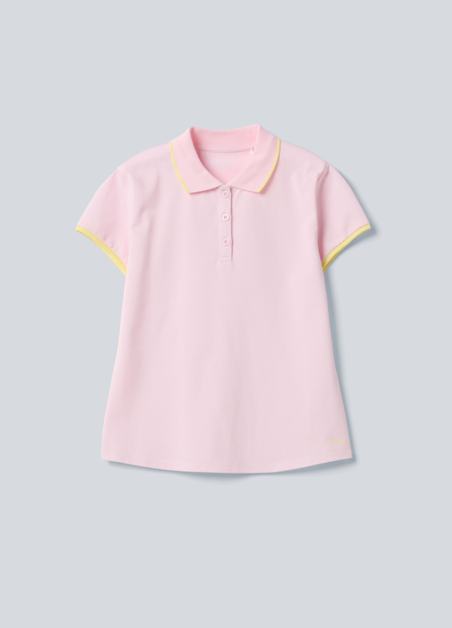 Pink ALTAVIA COURT performance polo in stretch cotton