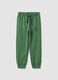 Children's regular fit green pure cotton trousers_0