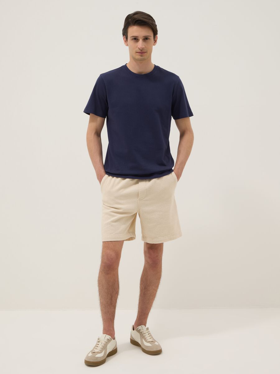 Blue short-sleeved pure cotton T-shirt_2