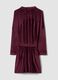 Purple stretch-fabric dressing gown with tie belt_2