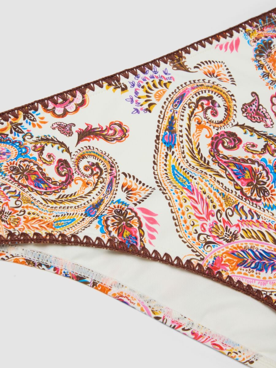 Multicolour stretchy paisley bikini bottoms_5