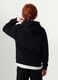 Sweatshirt preta com capuz em fleece de algod&atilde;o org&acirc;nico, relaxed fit, com fecho_3