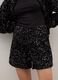 Black regular fit shorts with sequins_3