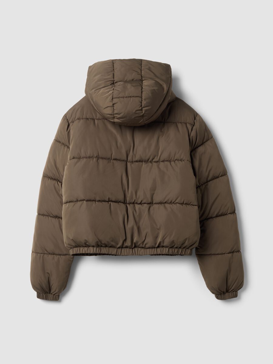 Gr&uuml;ne oversized Steppjacke mit Kapuze_2