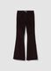 Braune Flared-Hose aus Stretch-Baumwolle_0