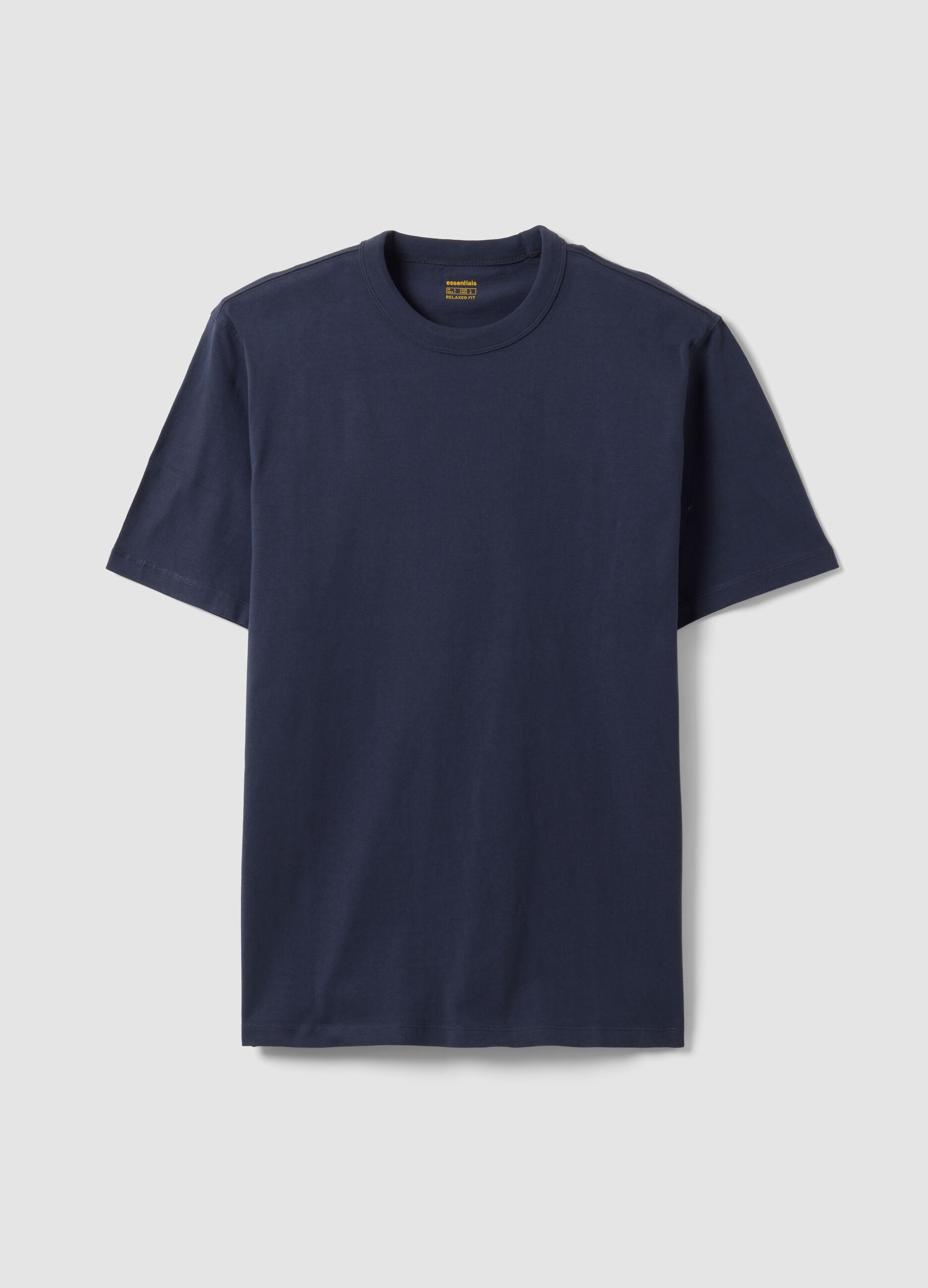 &Mu;&pi;&lambda;&epsilon; T-shirt &alpha;&pi;ό 100% &beta;&alpha;&mu;&beta;ά&kappa;&iota; &mu;&epsilon; &sigma;&tau;&rho;&omicron;&gamma;&gamma;&upsilon;&lambda;ή &lambda;&alpha;&iota;&mu;ό&kappa;&omicron;&psi;&eta;, relaxed fit