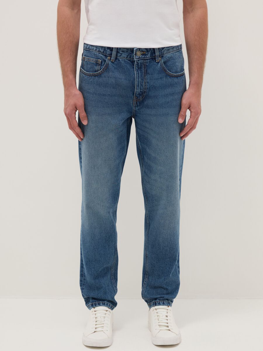 Blue Pure Cotton Regular Fit Jeans_1