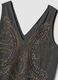 Grey embroidered V-neck top_1