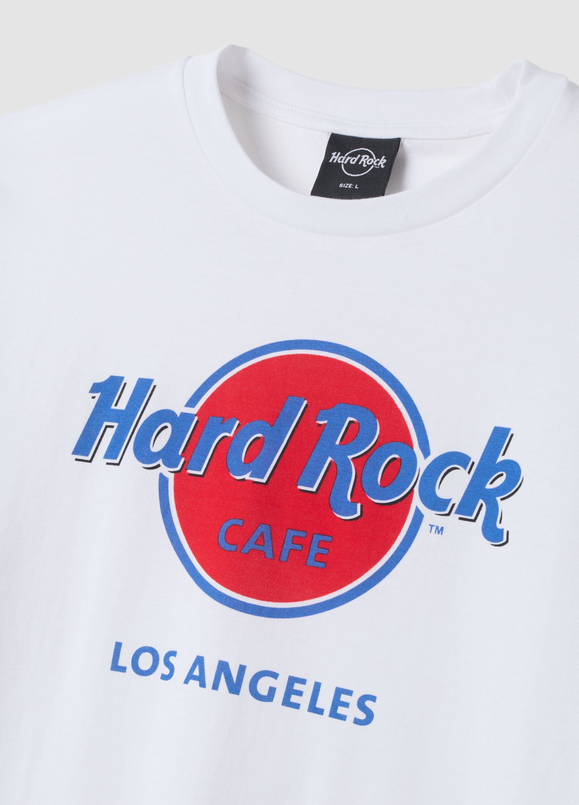 White pure cotton T-shirt with front print