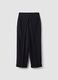 Black stretch viscose trousers with regular tapered fit_6