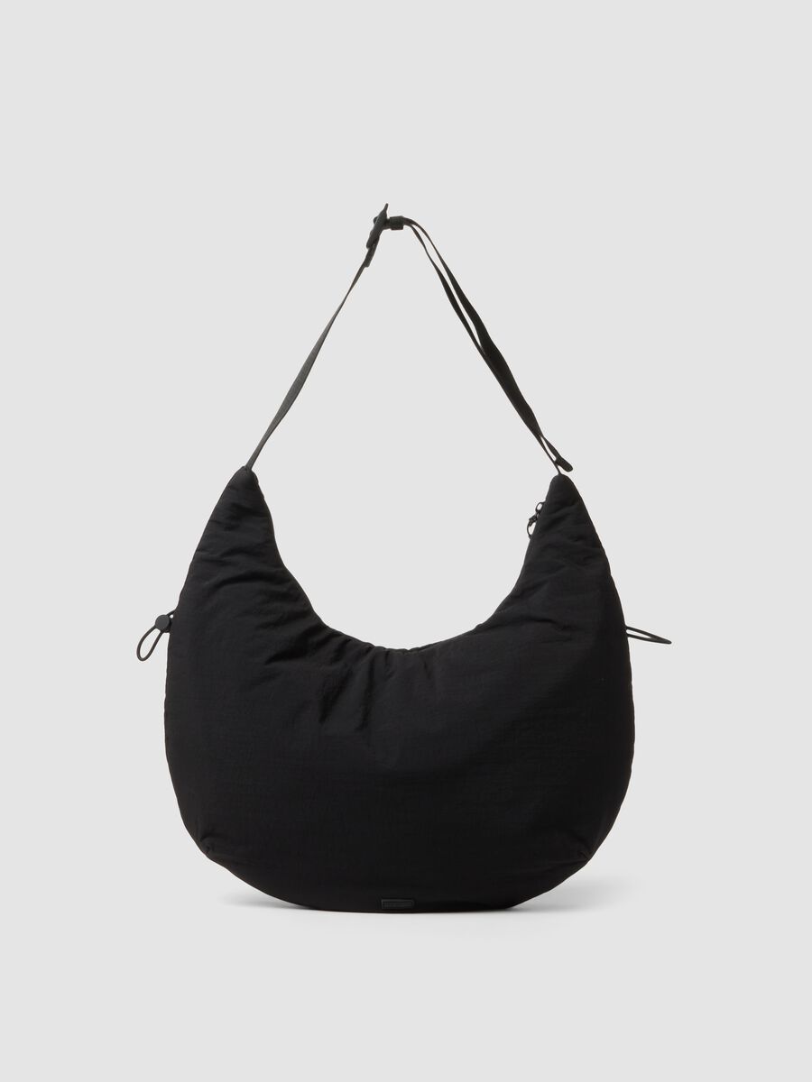 Black shoulder bag with adjustable strap_1