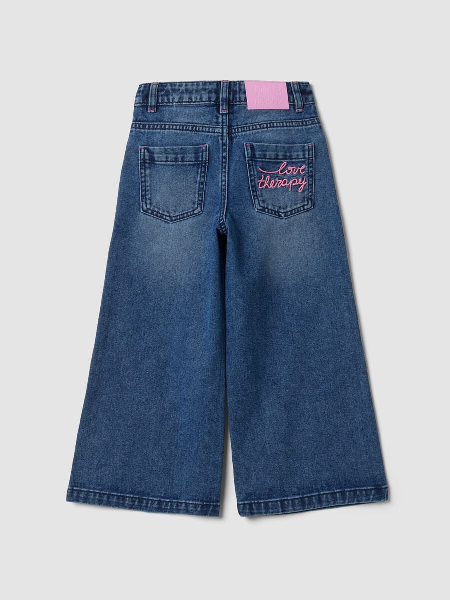 Pure cotton denim jeans with heart details_1