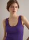 Purple ribbed pure cotton tank top_0