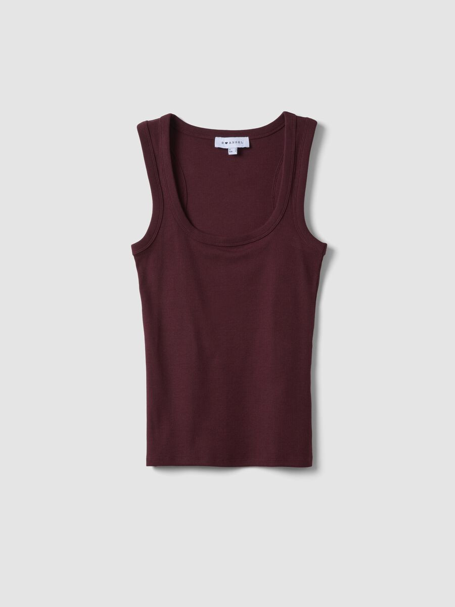 Violettes Tanktop aus elastischer Baumwolle_4