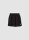 Black pure cotton shorts with elasticated waist_3