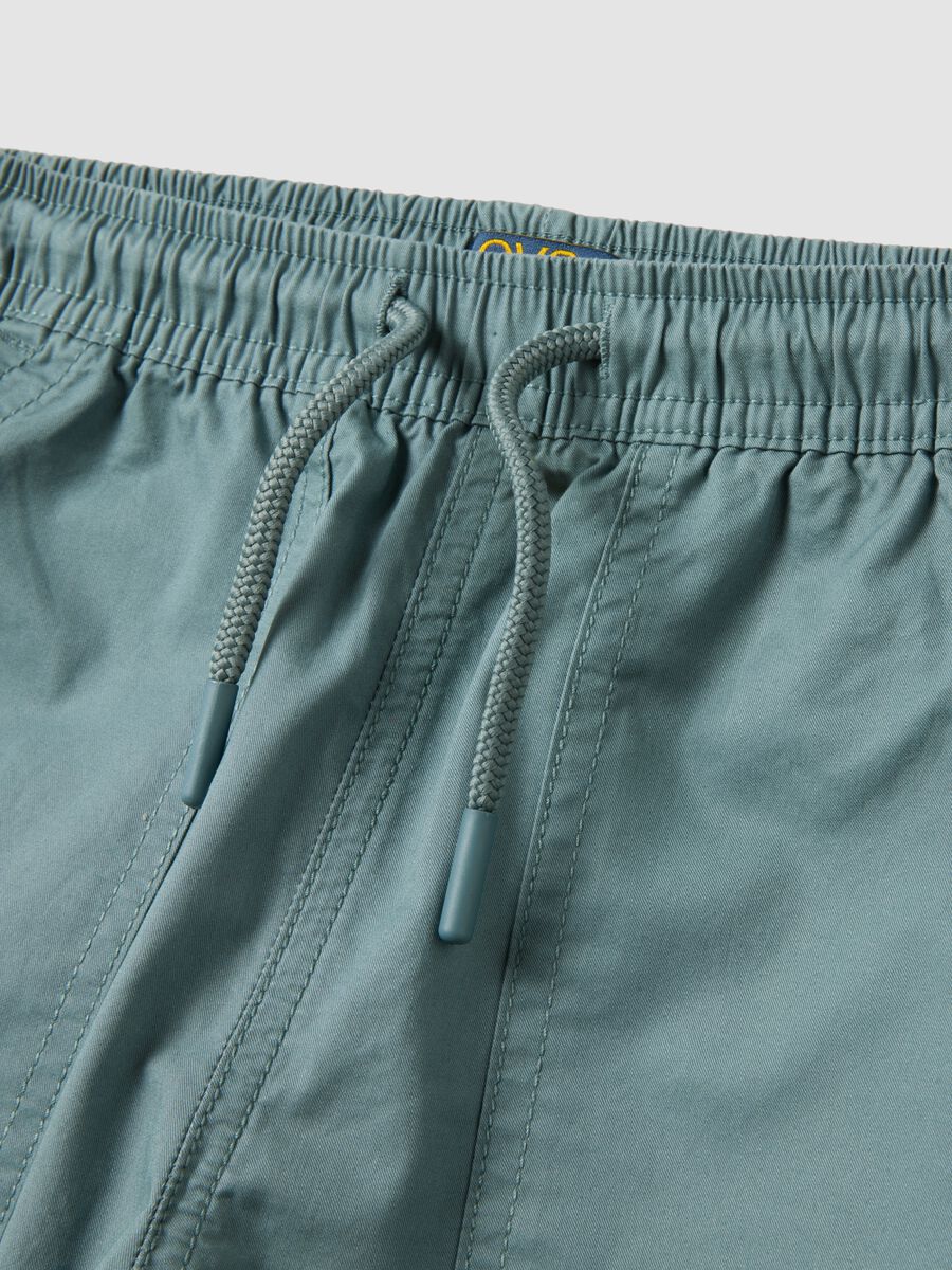 Light blue pure cotton shorts with elasticated waistband_2