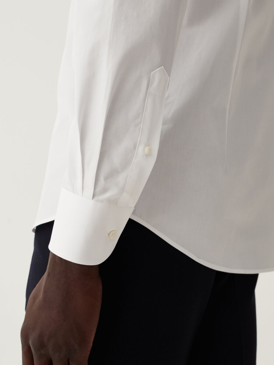 Solid colour cotton slim-fit shirt_3