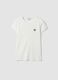 White pure cotton crew-neck T-shirt with heart print_0