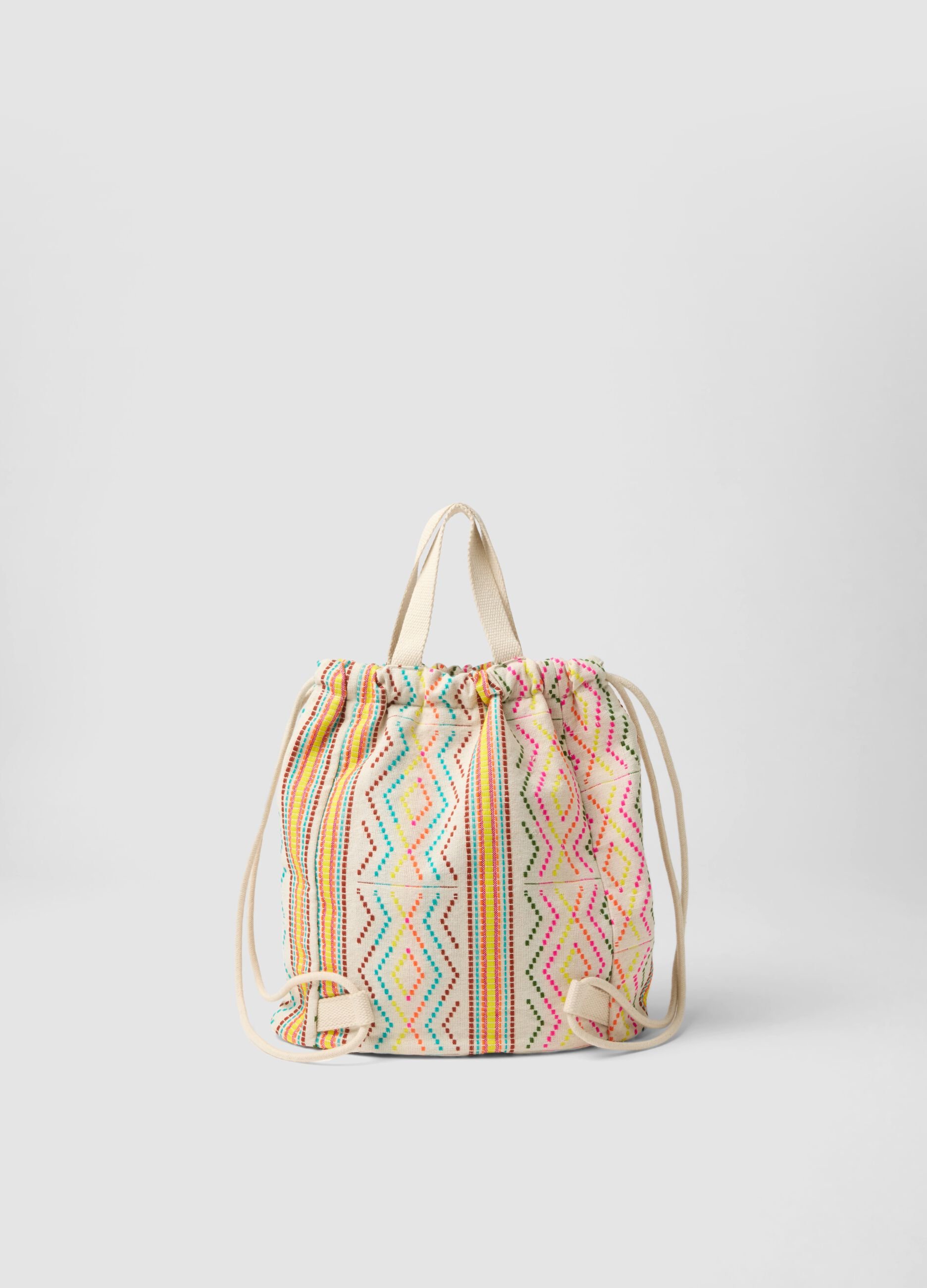 Rucksack mit Multicolor-Muster und verstellbaren Schultergurten