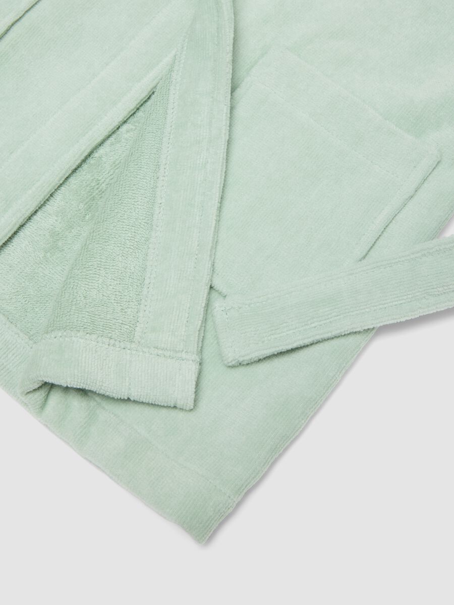 Green organic cotton dinosaur hooded bathrobe for babies and toddlers_3