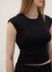 Top ajustado em algod&atilde;o el&aacute;stico preto_3