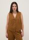 Brown regular fit waistcoat with buttons_0
