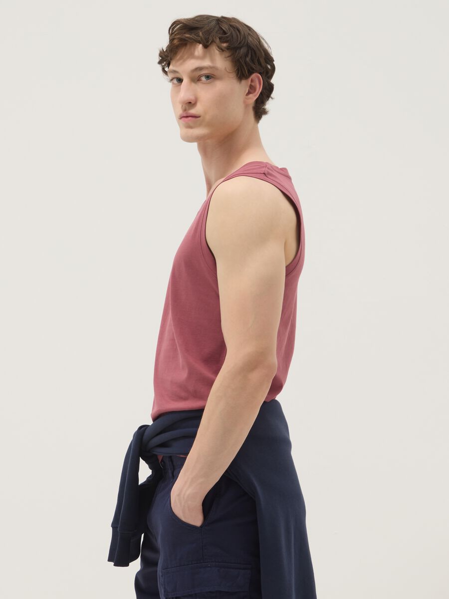 Pink pure cotton vest top_1