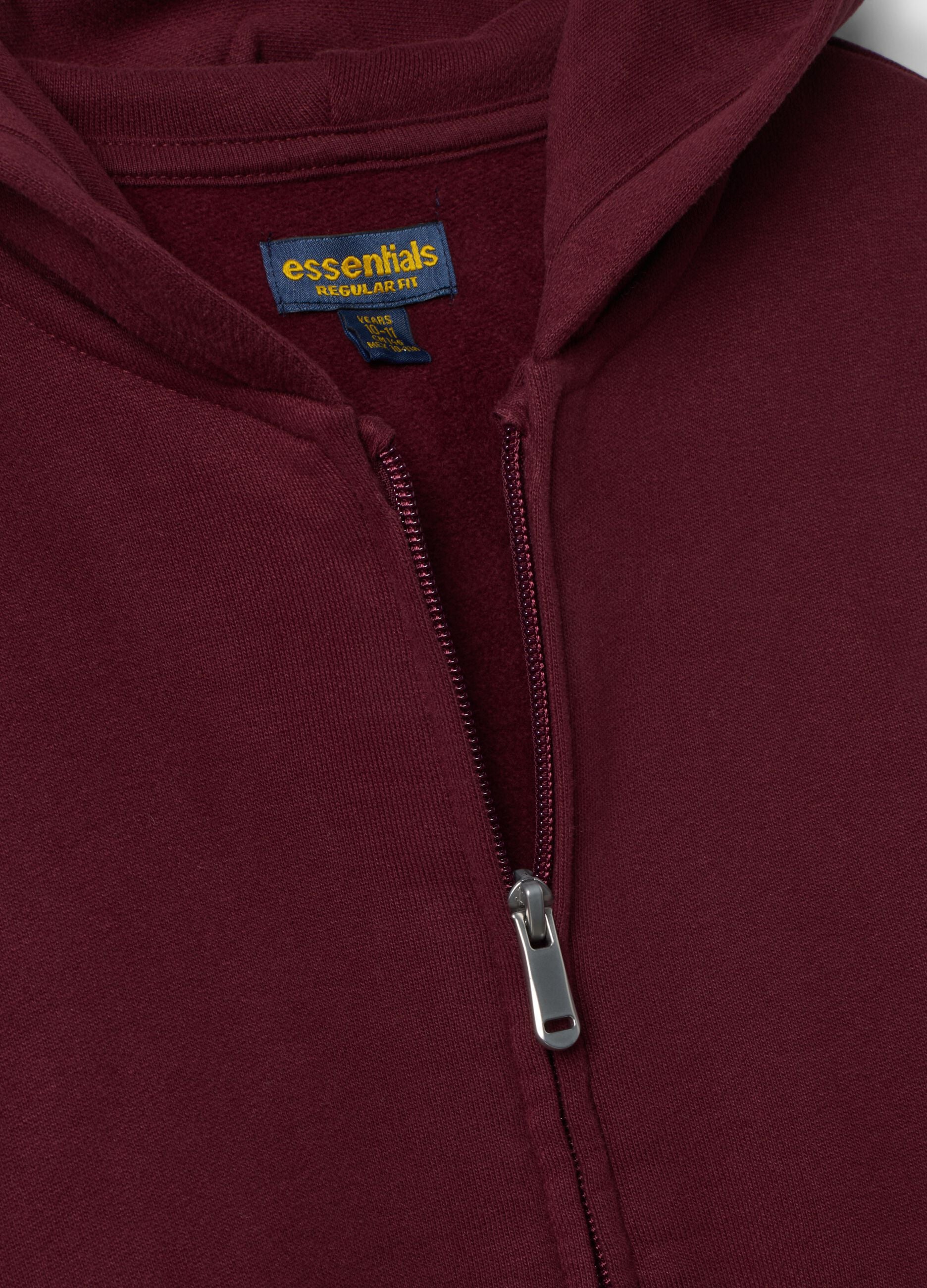 Felpa viola in puro cotone organico con cappuccio regular fit