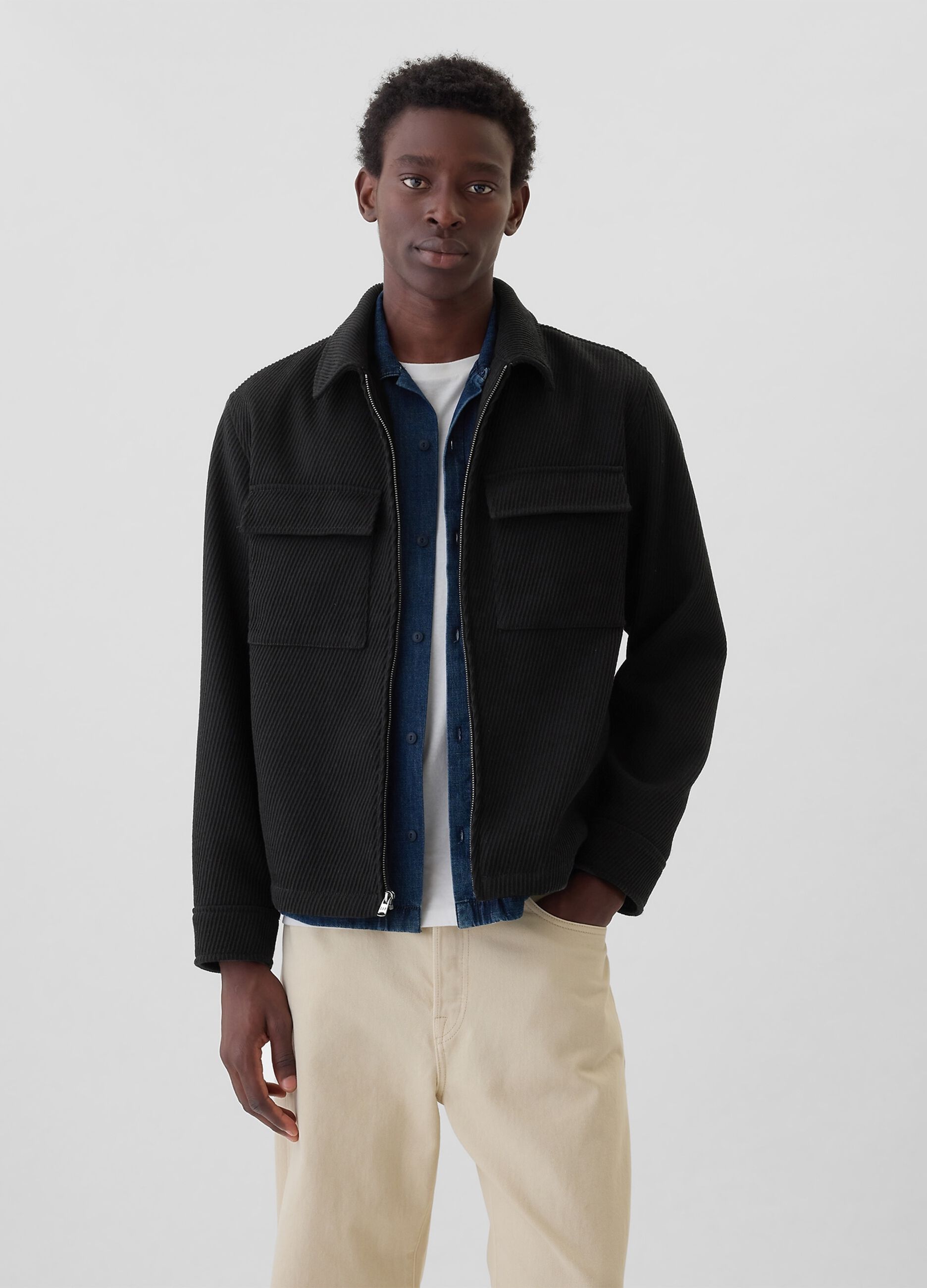 Jacket in wool twill