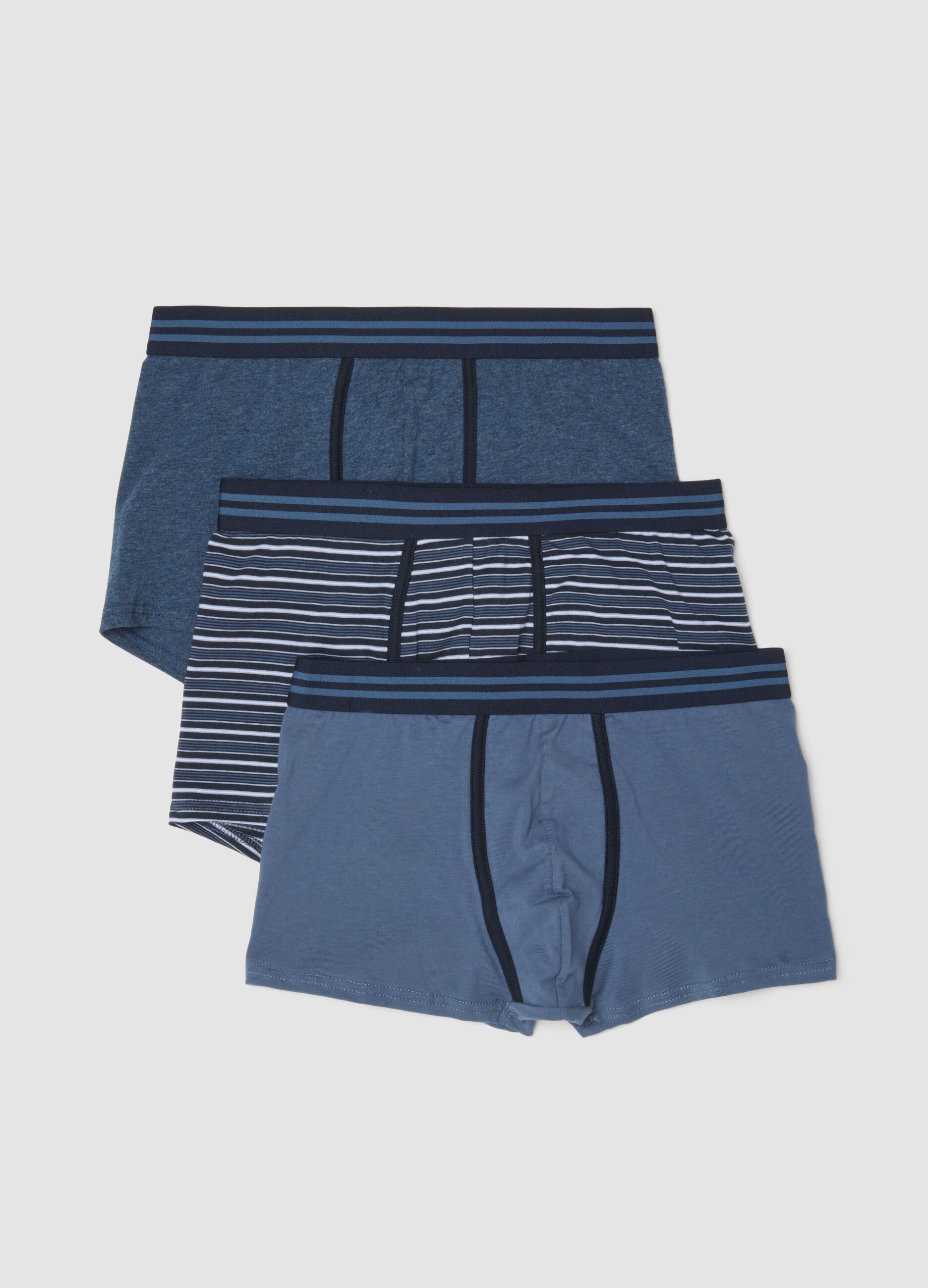 Multicolour 3-pack organic stretch cotton jersey boxer shorts