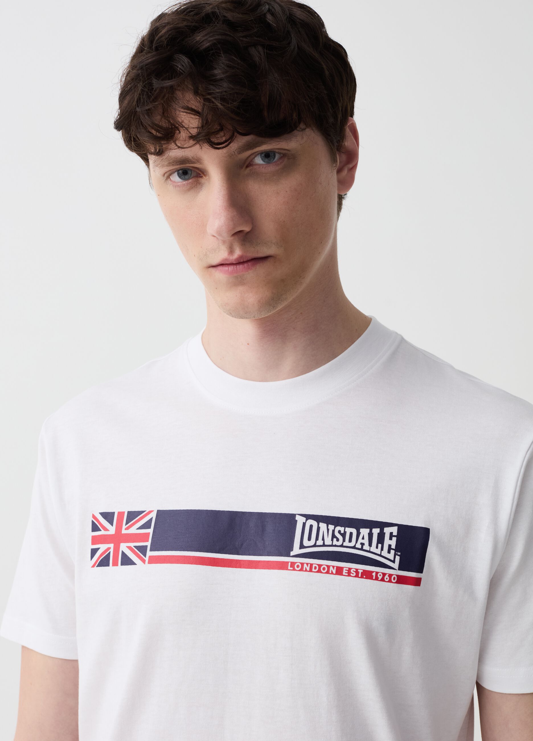 T-shirt with logo print and UK flag