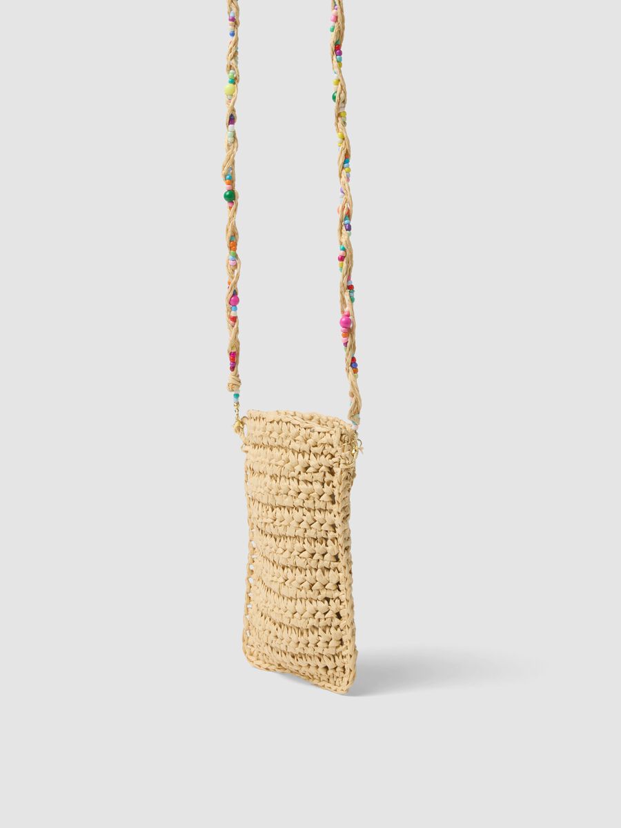 Beige Handytasche aus reinem Papierfasergewebe_1