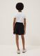 Black pure cotton shorts with elasticated waist_1