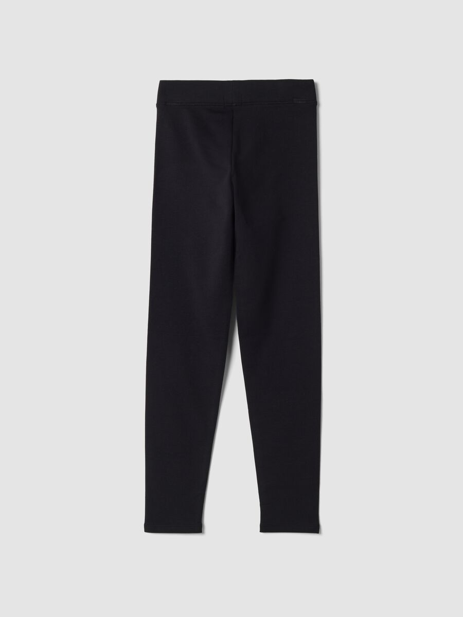 Black skinny-fit stretch cotton leggings_1