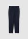 Slim fit blue stretch cotton trousers_4