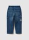 Blue cotton relaxed fit jog denim for kids_2