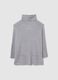 Grey long regular fit jumper with high neck_4