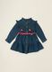 Baby girls&rsquo; pure cotton denim dress with cherry embroidery_0