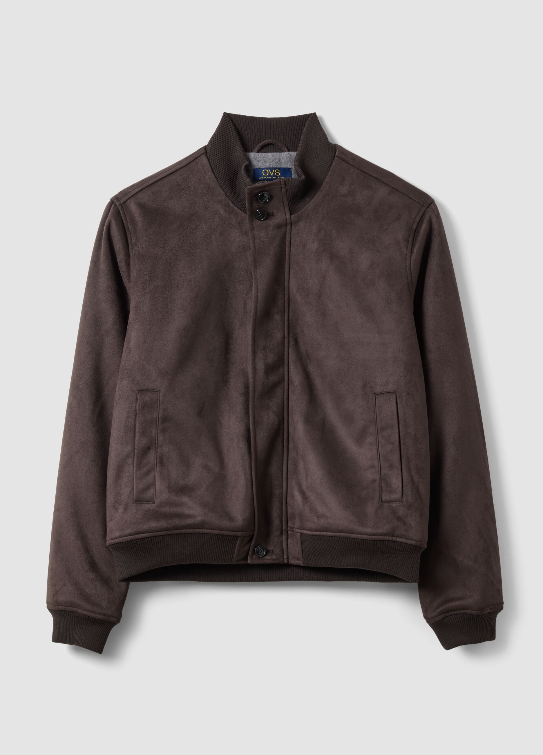 Giubbotto marrone regular fit con zip