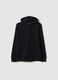 Black hoodie for boys in pure cotton with oversized fit and zip_3