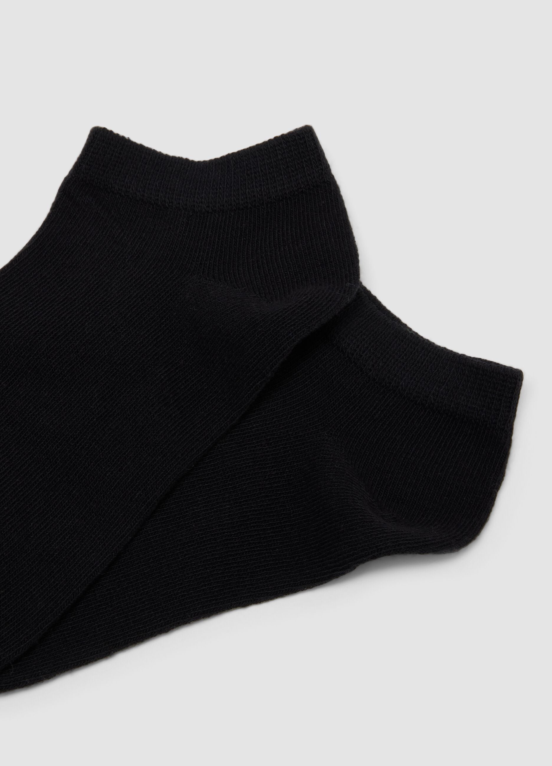 7er-Pack schwarze Kn&ouml;chelsocken aus Bio-Baumwolljersey-Mix