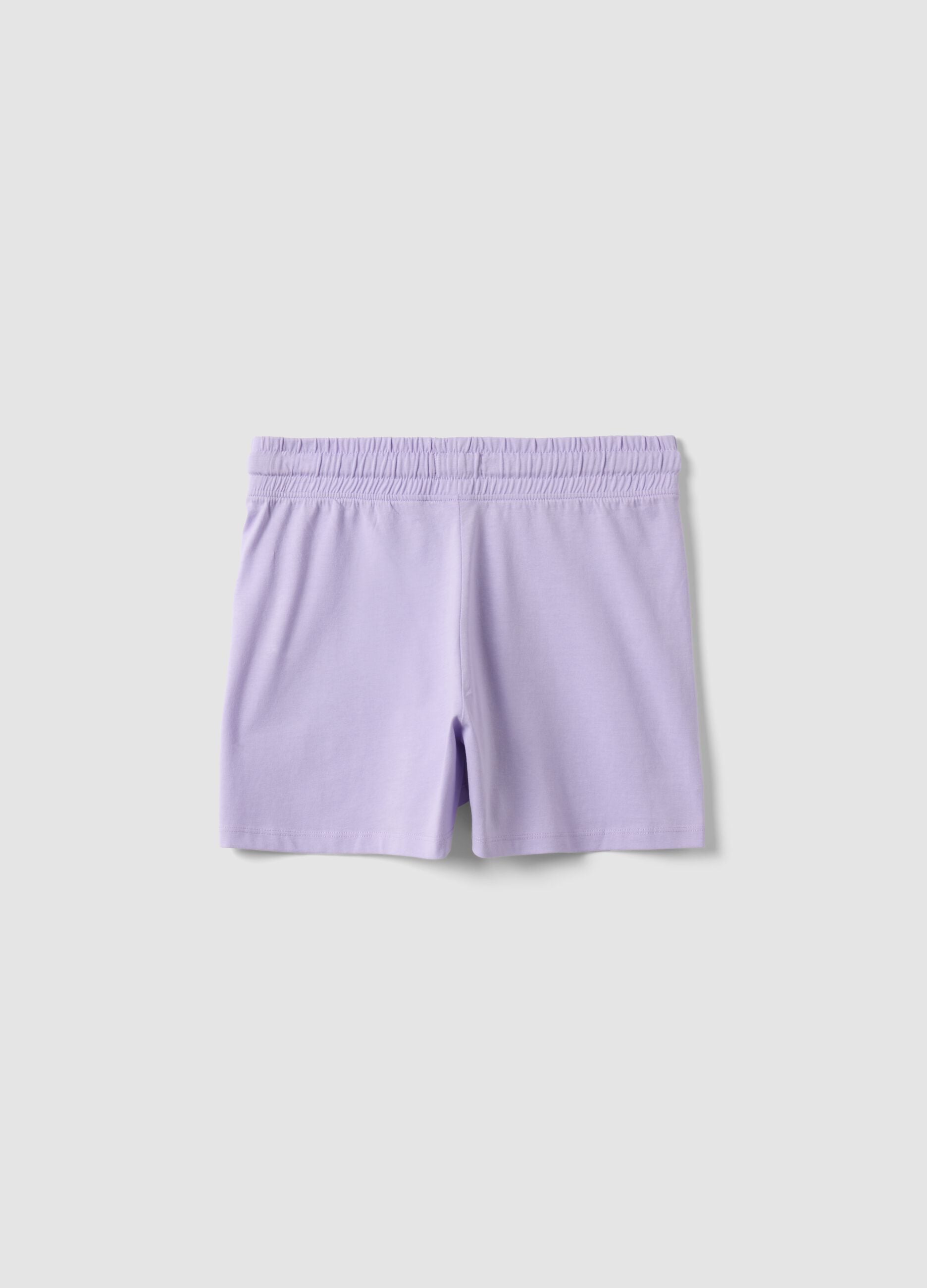 Girls&rsquo; purple pure cotton regular-fit shorts