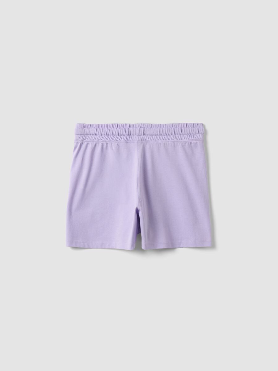 Pantal&oacute;n corto morado de algod&oacute;n puro para ni&ntilde;a, corte regular_4