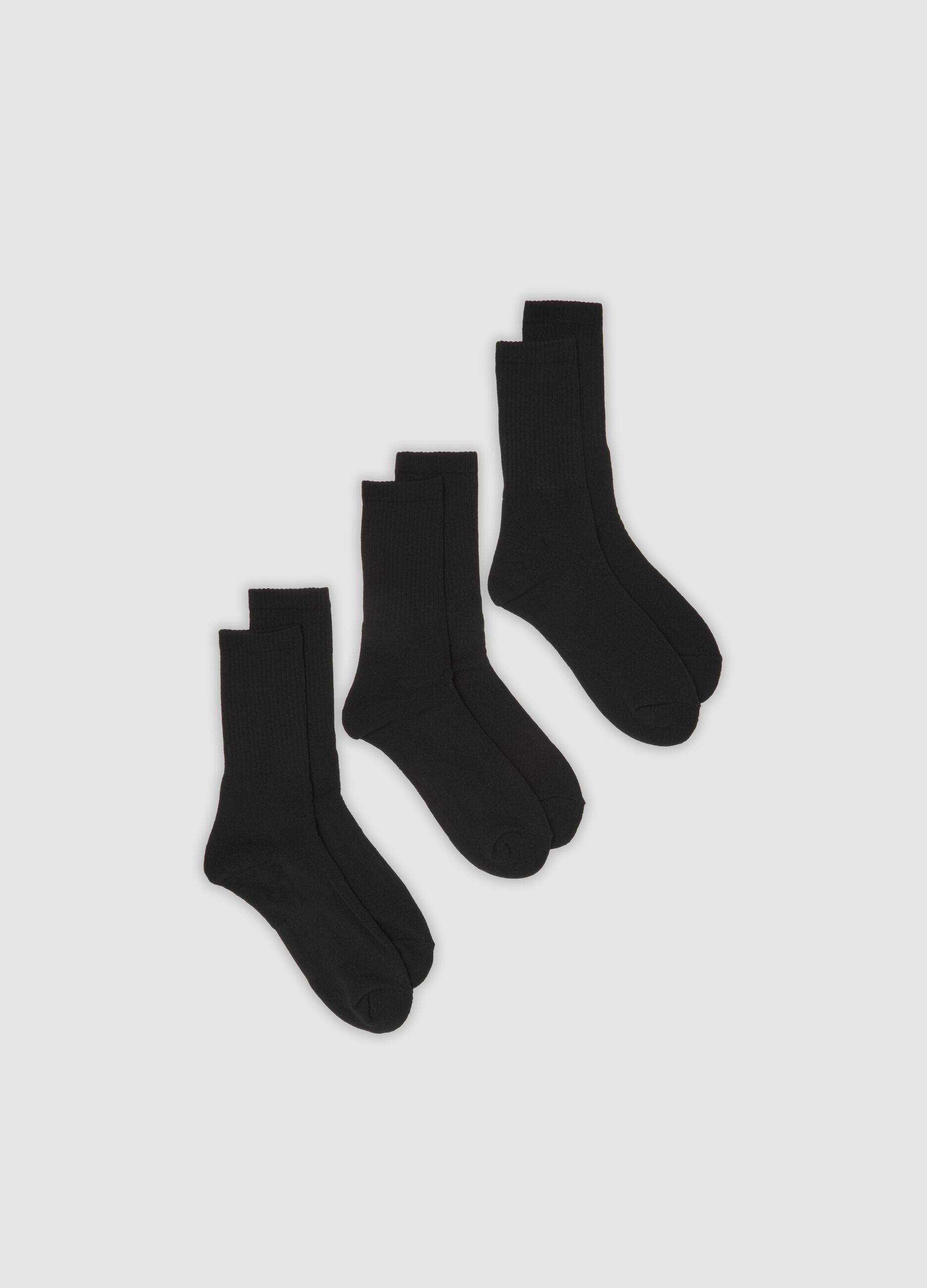 3-pack of black stretch cotton sports socks