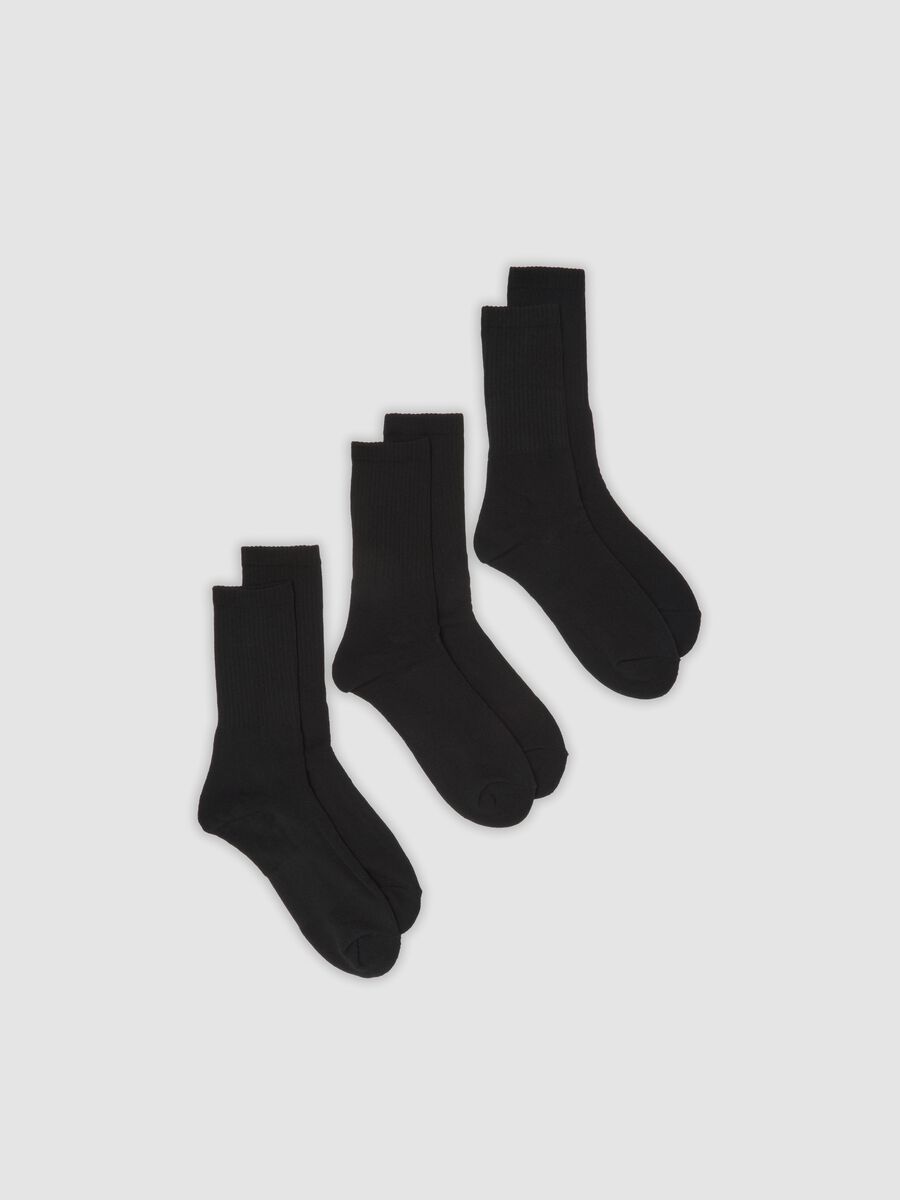3er-Pack schwarze Sportsocken aus elastischer Baumwolle_0
