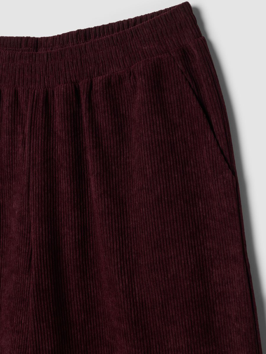 Violette Wide-Leg-Hose mit elastischem Bund_1