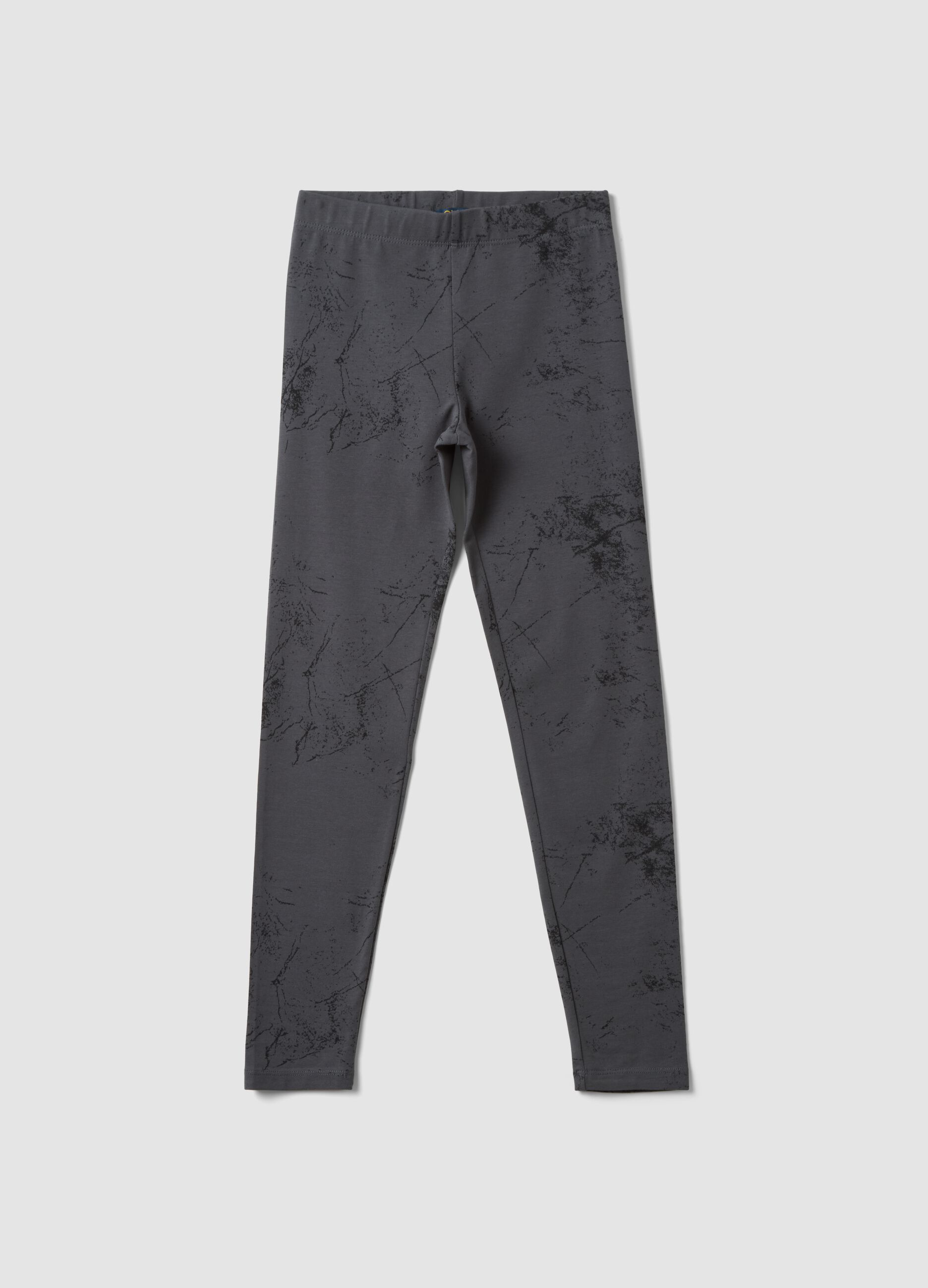 Girls&rsquo; grey skinny-fit organic stretch cotton leggings