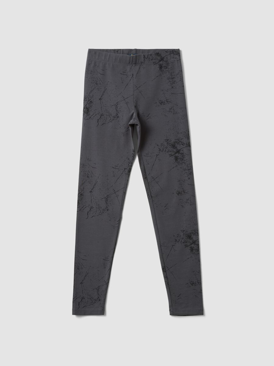 Girls&rsquo; grey skinny-fit organic stretch cotton leggings_3