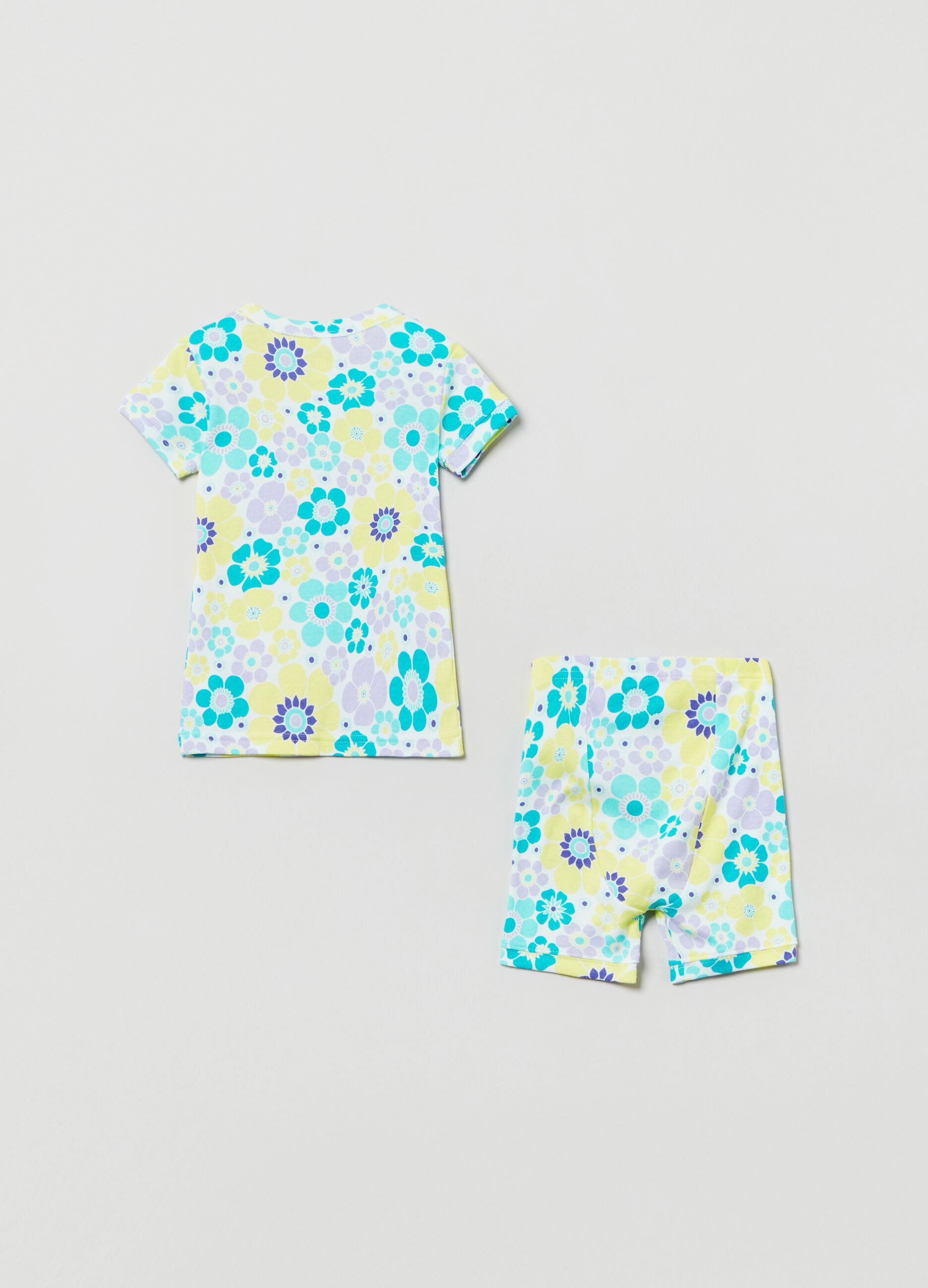 Pijama de algodón orgánico con estampado floral