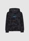 Black TieDye pure cotton hoodie for boys, over fit_3